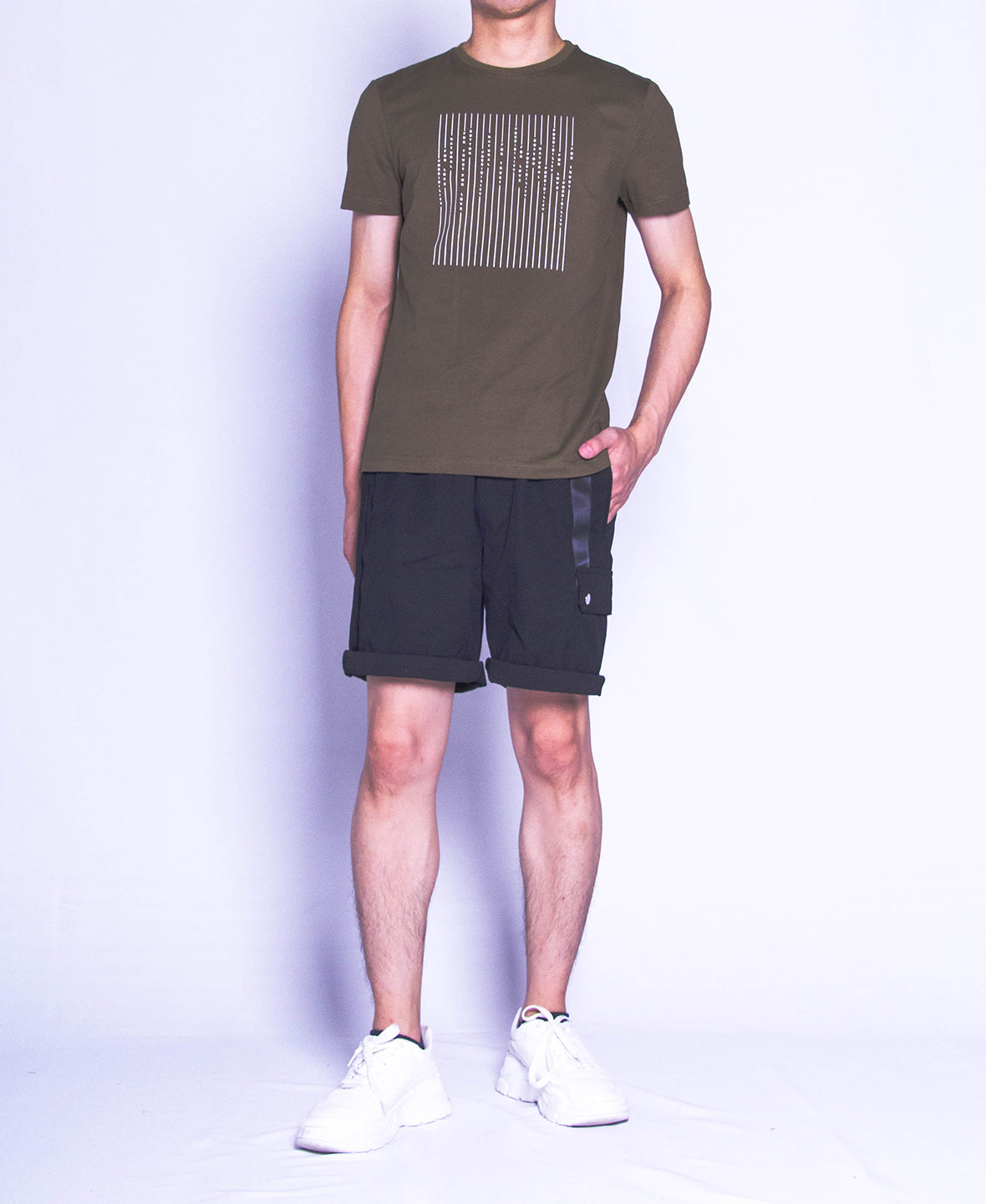 Men Graphic Tee - Green - H9M312