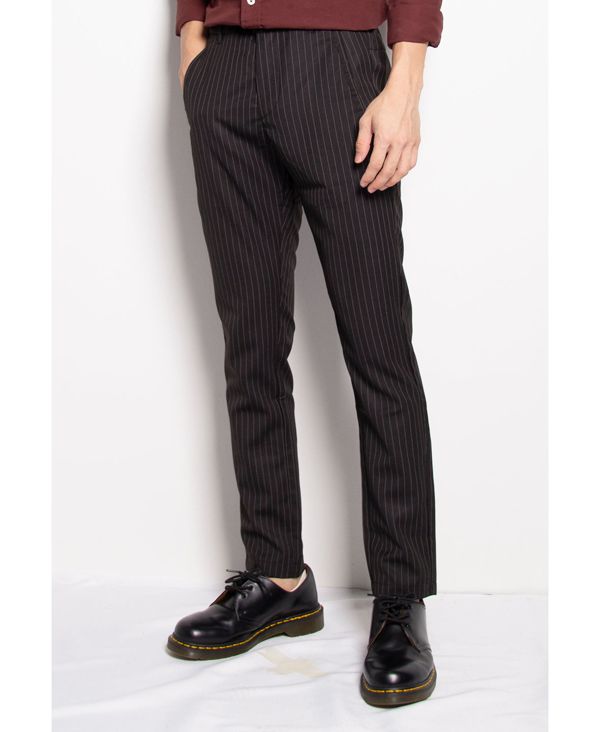 Men Long Slim Fit Pants - Black - F9M129