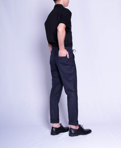 Men Long Slim Fit Pants - Navy - F9M130