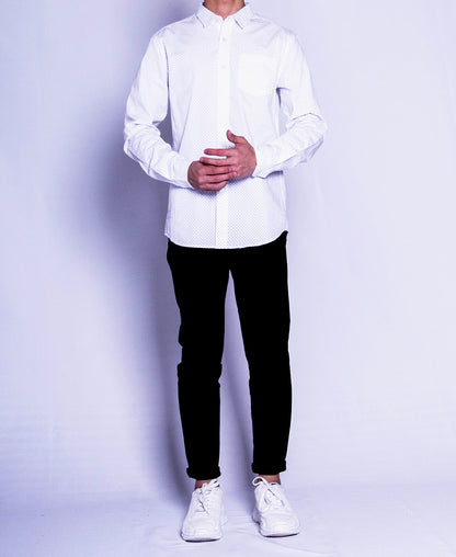 Men Long-Sleeve Shirt - White - F9M093