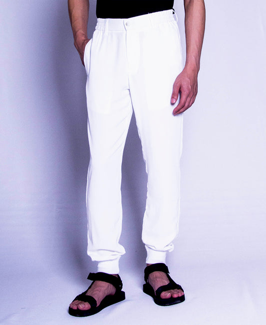 Men Long Pants Jogger - White - F9M110