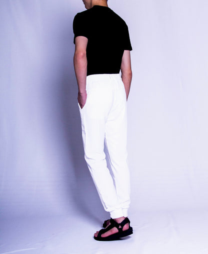 Men Long Pants Jogger - White - F9M110