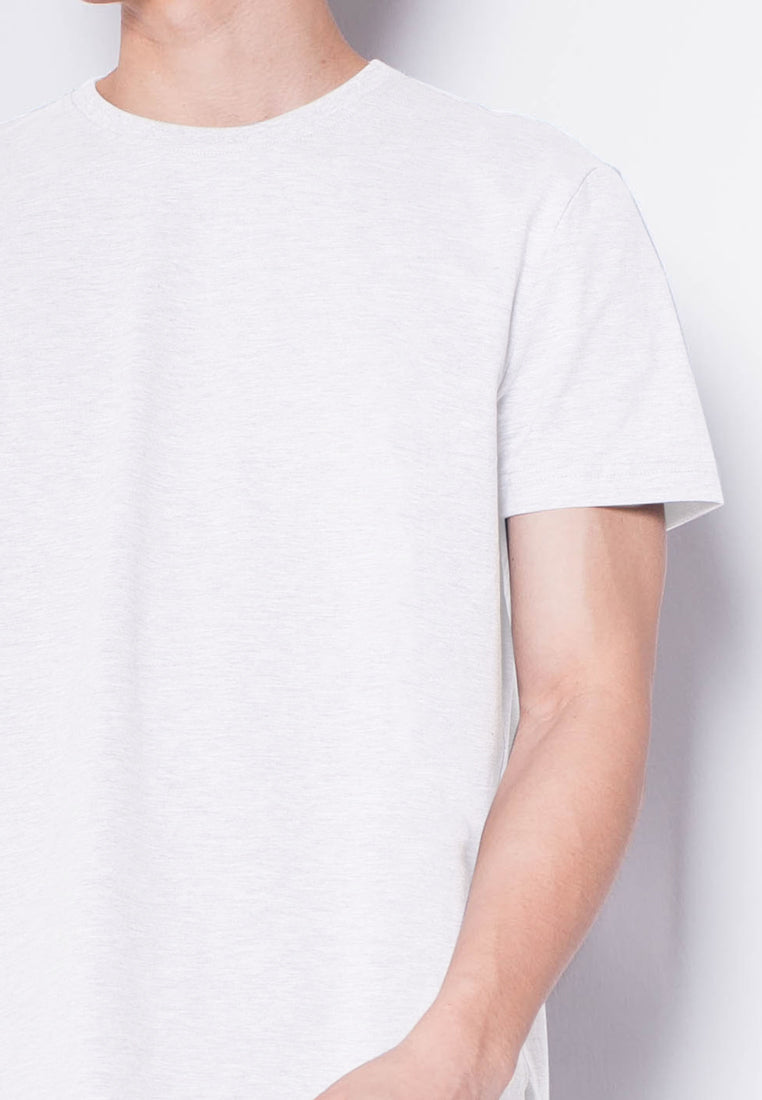 Men Short-Sleeve Basic Round Tee - WHITE - H0M538