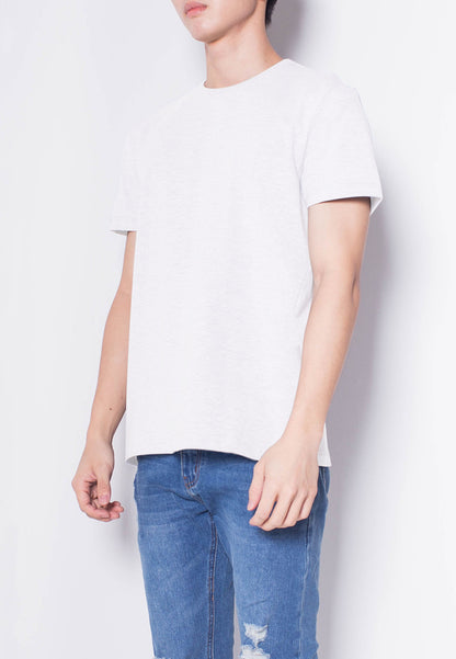 Men Short-Sleeve Basic Round Tee - WHITE - H0M538