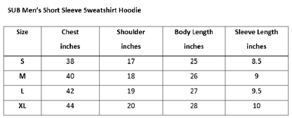 Men Short-Sleeve Sweatshirt Hoodie - Blue - S2M259